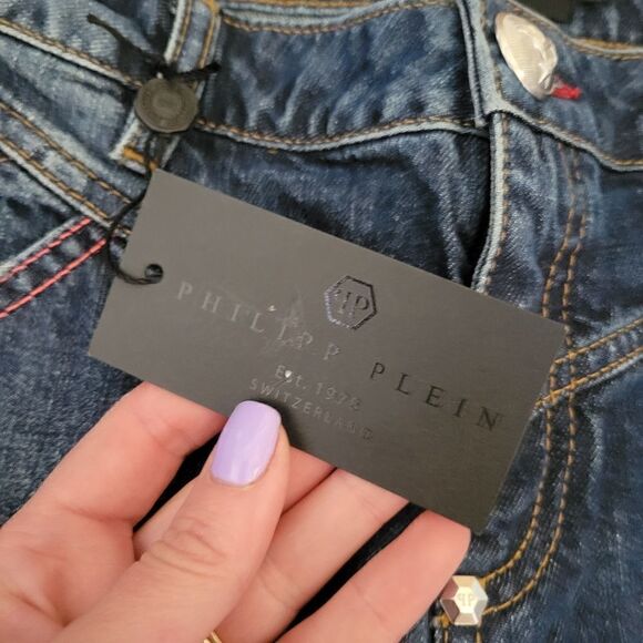 PHILIPP PLEIN straight destressed jeans 26 - Picture 9 of 14